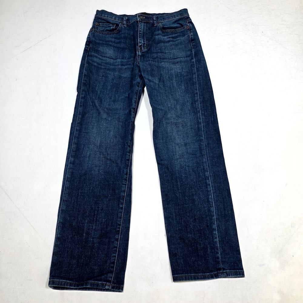 Uniqlo Jeans Women 26 Blue Straight Leg Stretch Denim 221-404606 Casual Modern